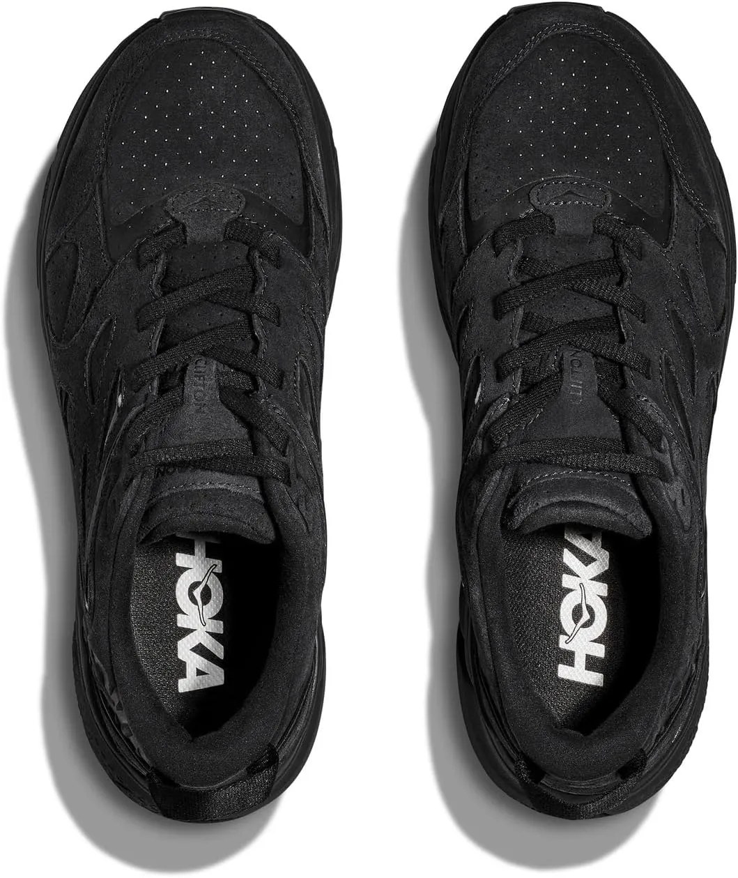 Clifton L Suede Hoka Sneakers, Black/Black