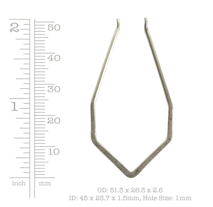 Copper metal Long Open Diamond Wire Frame