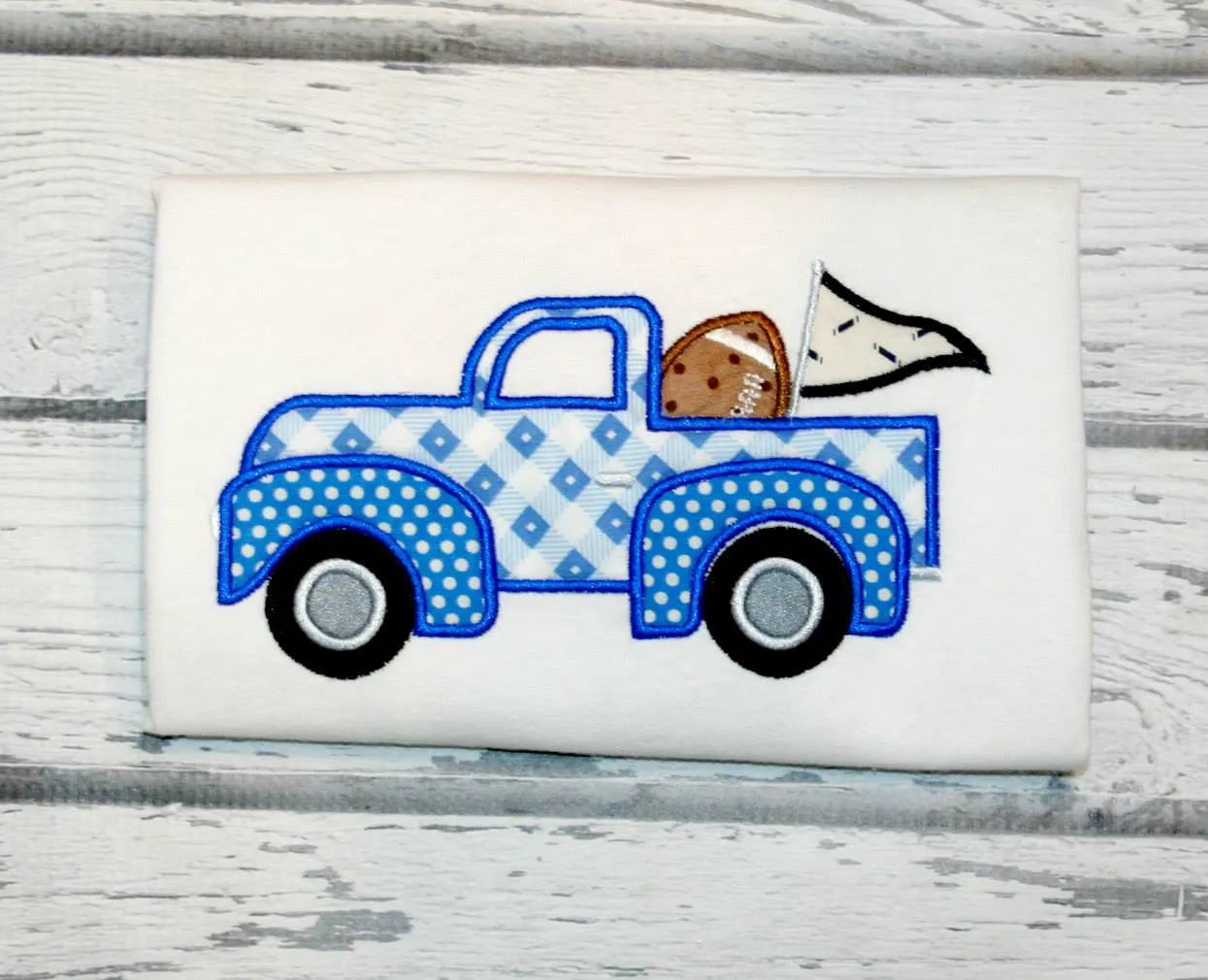 Football Tailgate Vintage Truck Pickup Machine Applique Embroidery Design