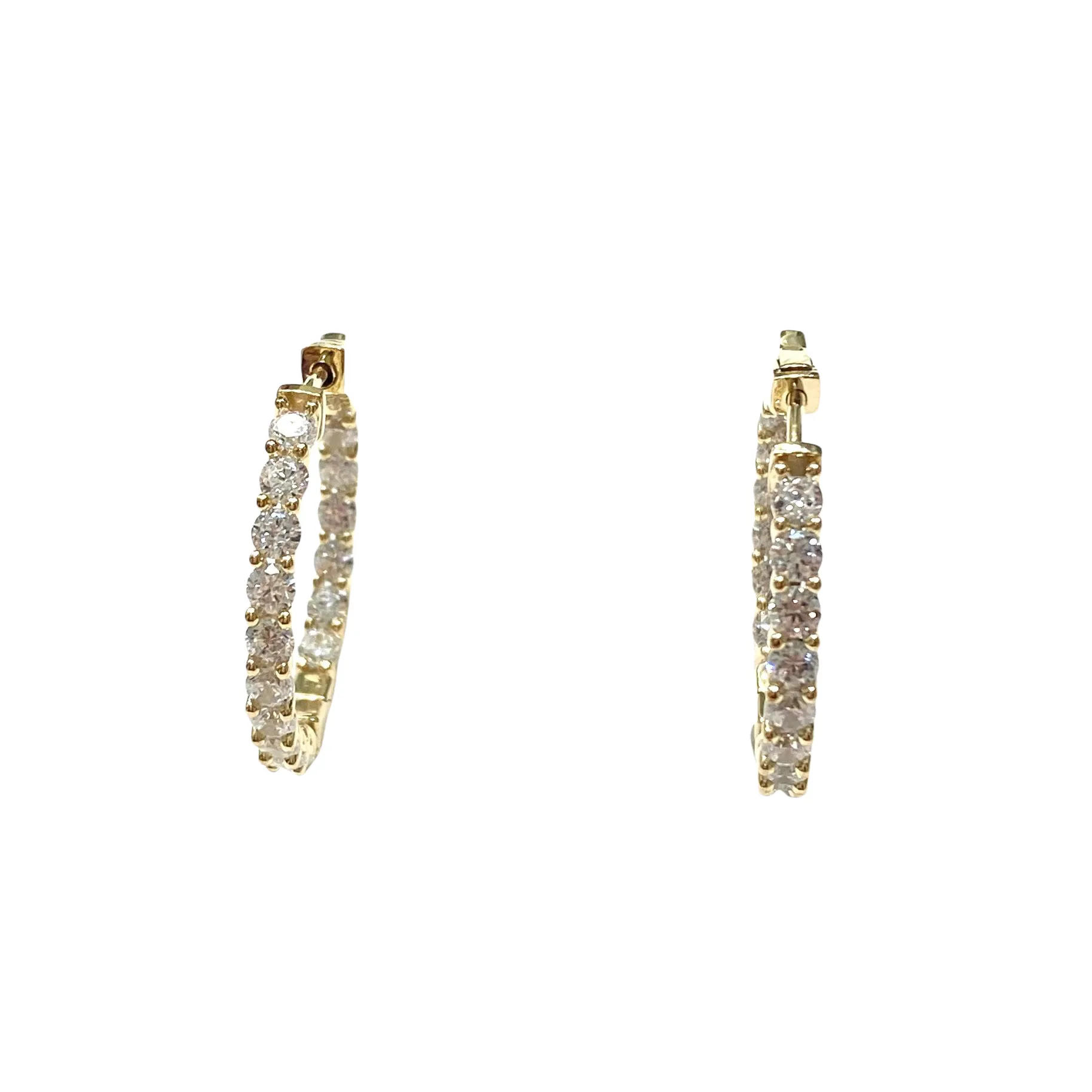 French Clasp Channeled Cubic Zirconia 1” Sparkle Hoops