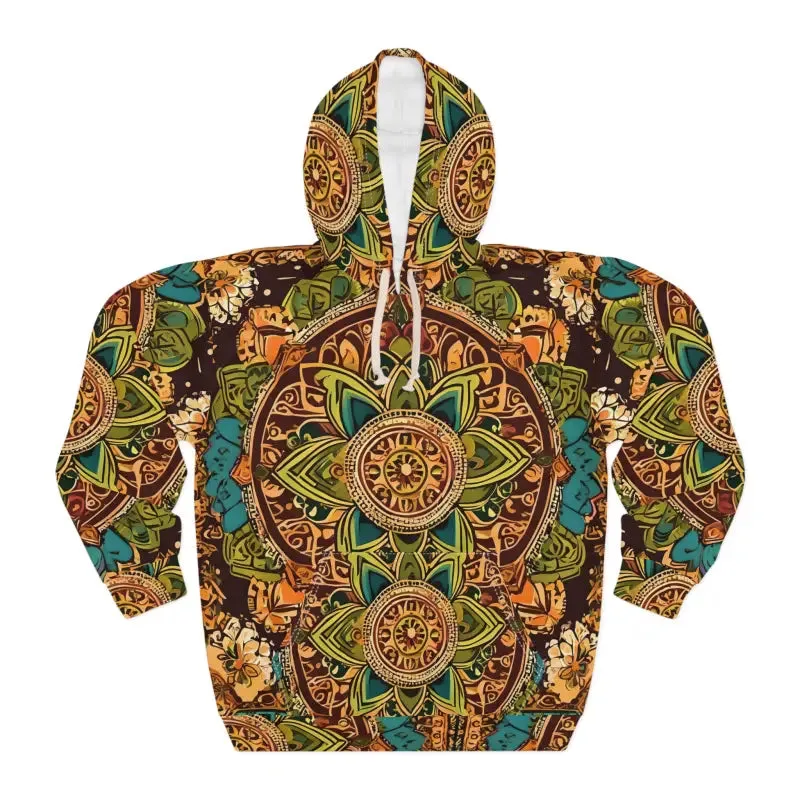 Funky Aop Unisex Pullover Hoodie Colorful Indian Pattern