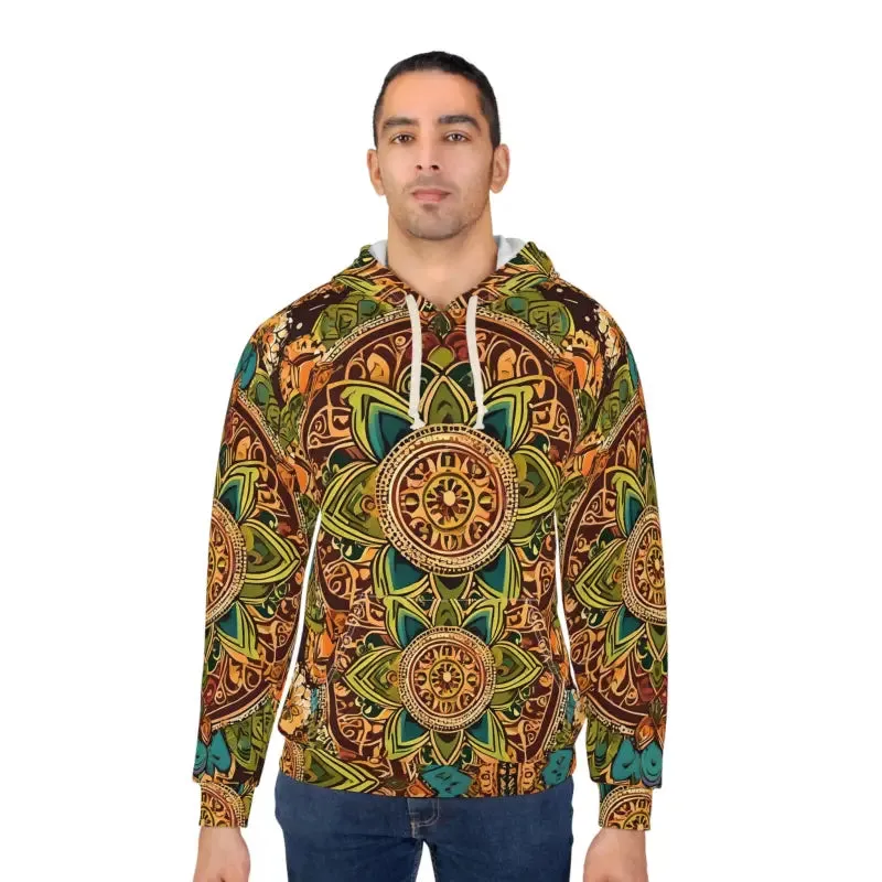 Funky Aop Unisex Pullover Hoodie Colorful Indian Pattern