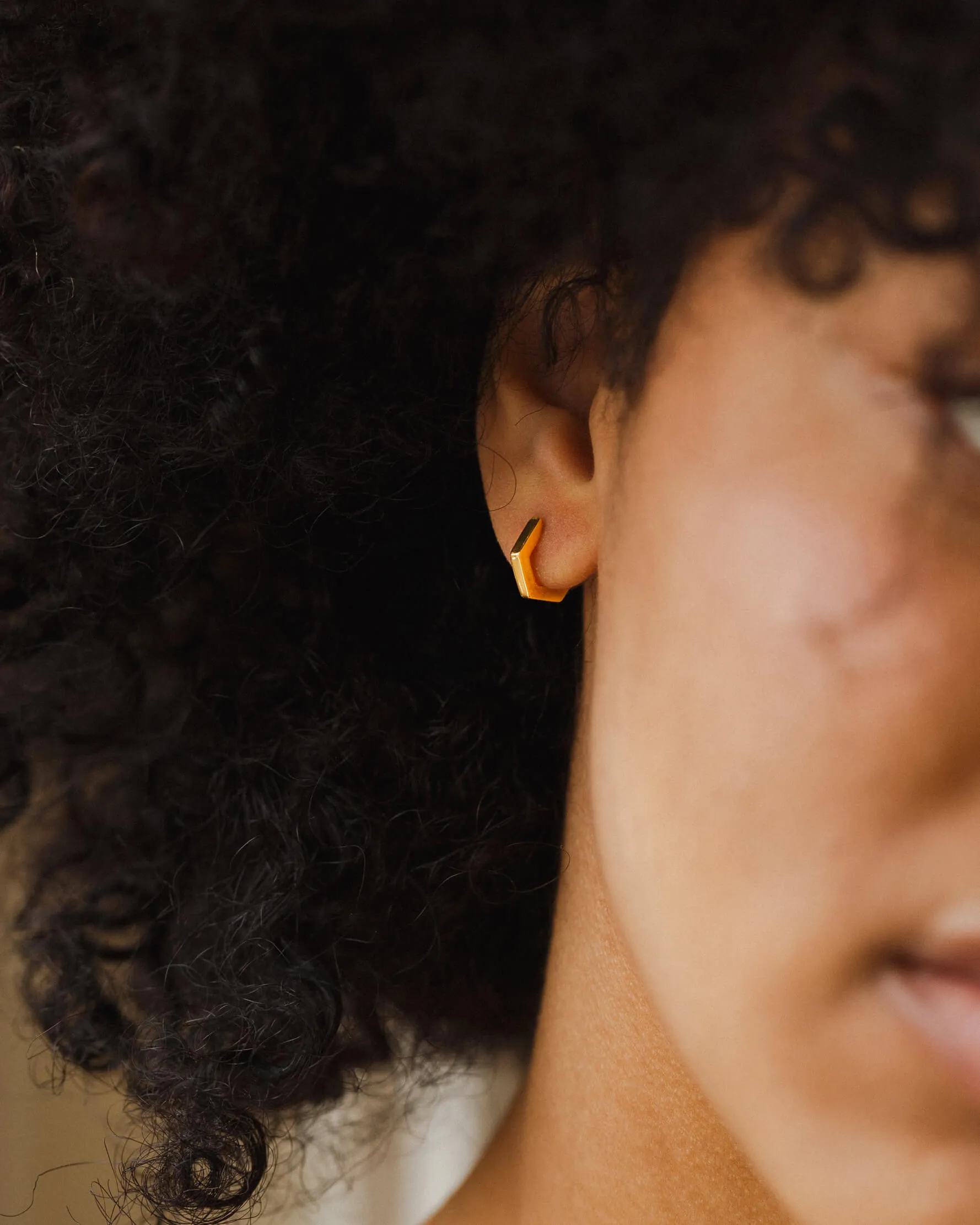 Geo Huggie Hoops