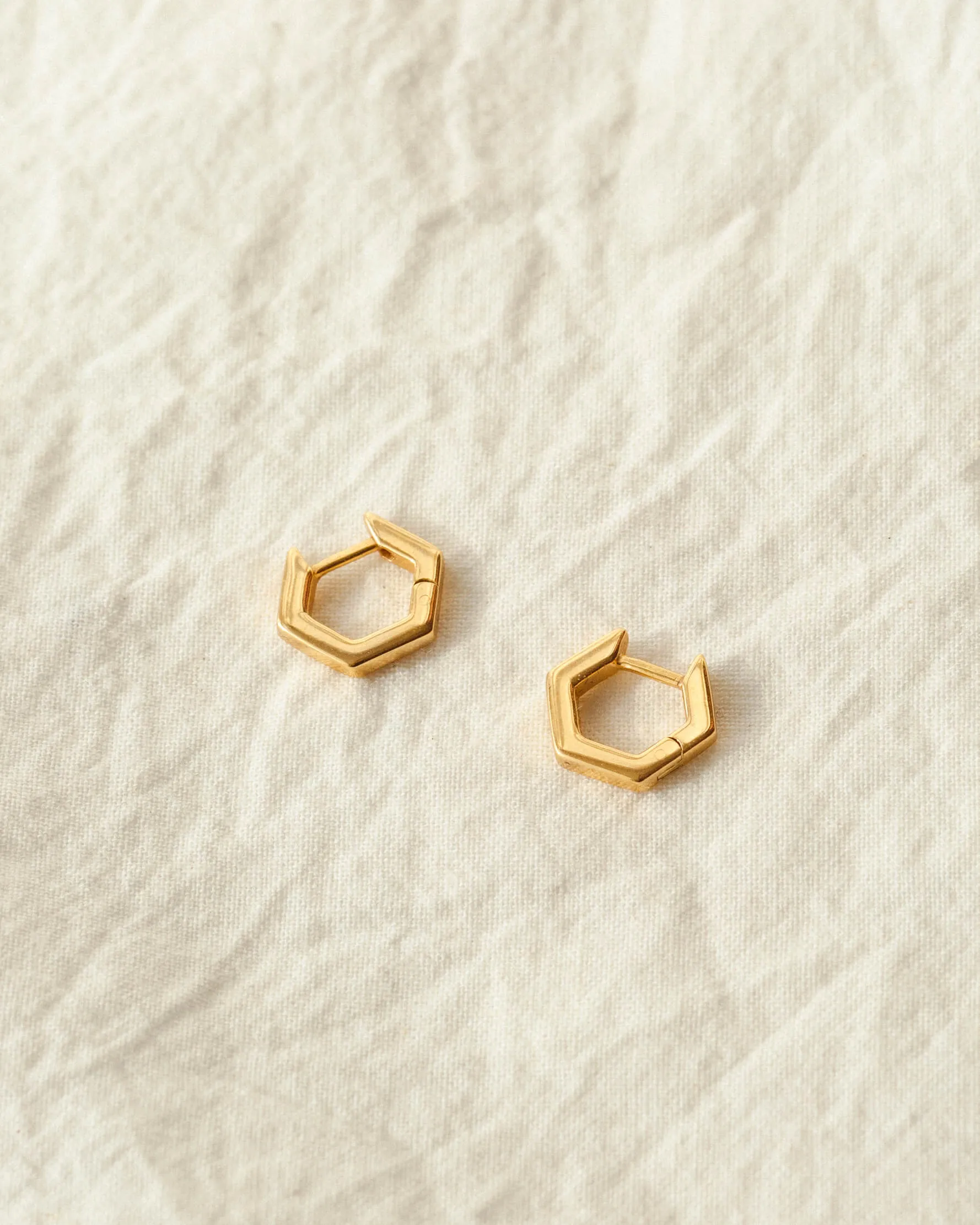 Geo Huggie Hoops