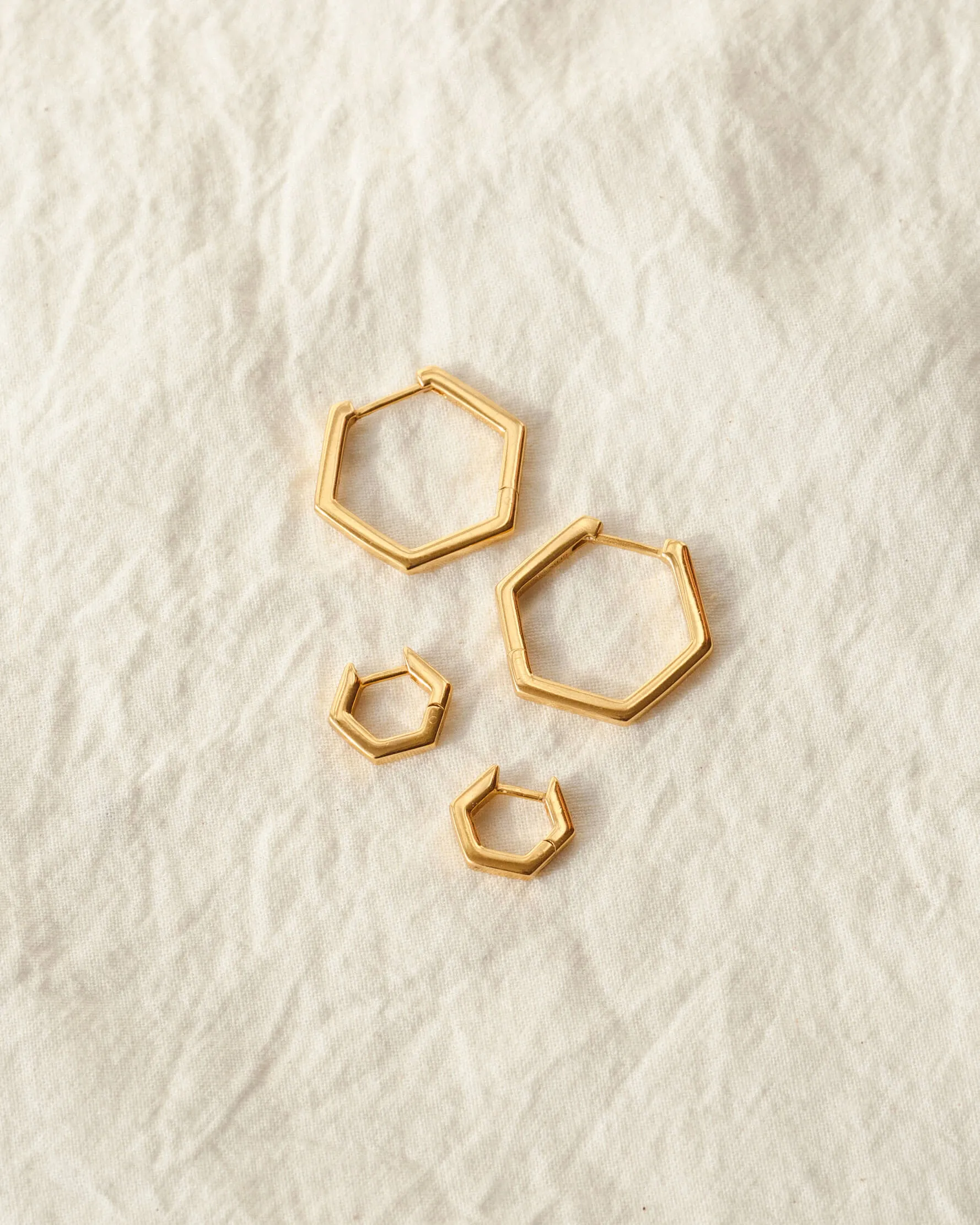 Geo Huggie Hoops