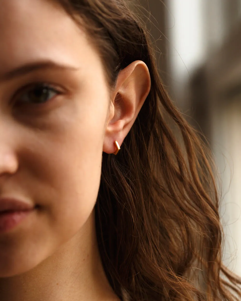 Geo Huggie Hoops