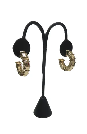 Gold Chunky Ridge Hoops