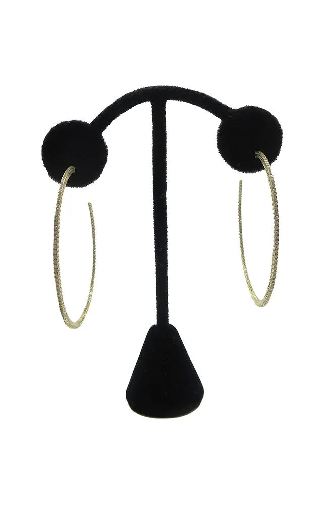 Gold Crystal Hoops