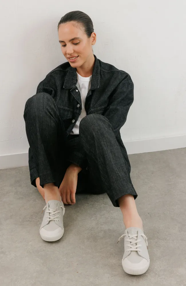 Gray slip-on sneakers