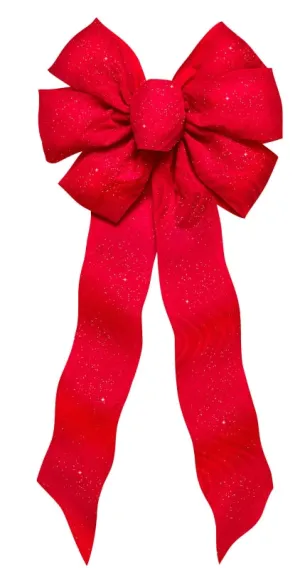 Holidaytrims 6675 Gift Bow, 8-1/2 x 14 in, Hand Tied Design, Cloth, Red/Silver :EA: QUANTITY: 24