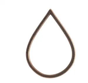Hoop Hammered Grande Drop 51.5x37mm Copper metal