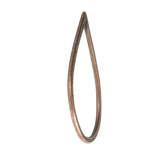 Hoop Hammered Grande Drop 51.5x37mm Copper metal