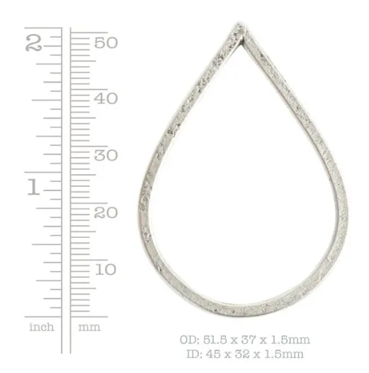 Hoop Hammered Grande Drop 51.5x37mm Copper metal