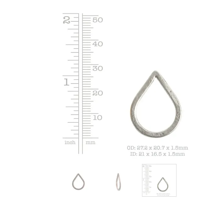 Hoop Hammered Small Drop Copper metal