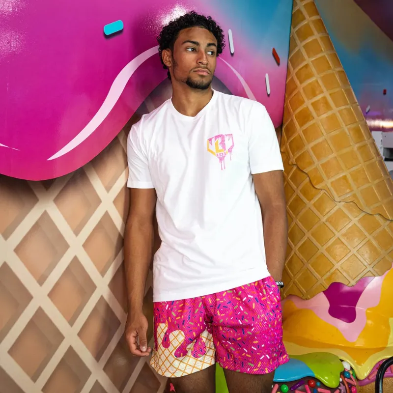 Ice Cream Print Shorts – Fun Waffle Cone Patterned Shorts