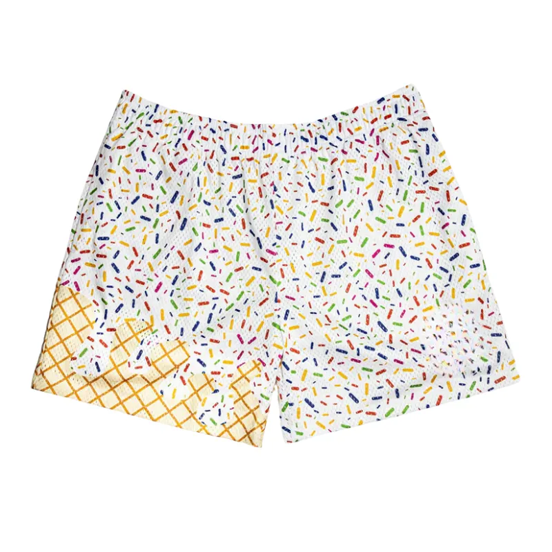 Ice Cream Print Shorts – Fun Waffle Cone Patterned Shorts