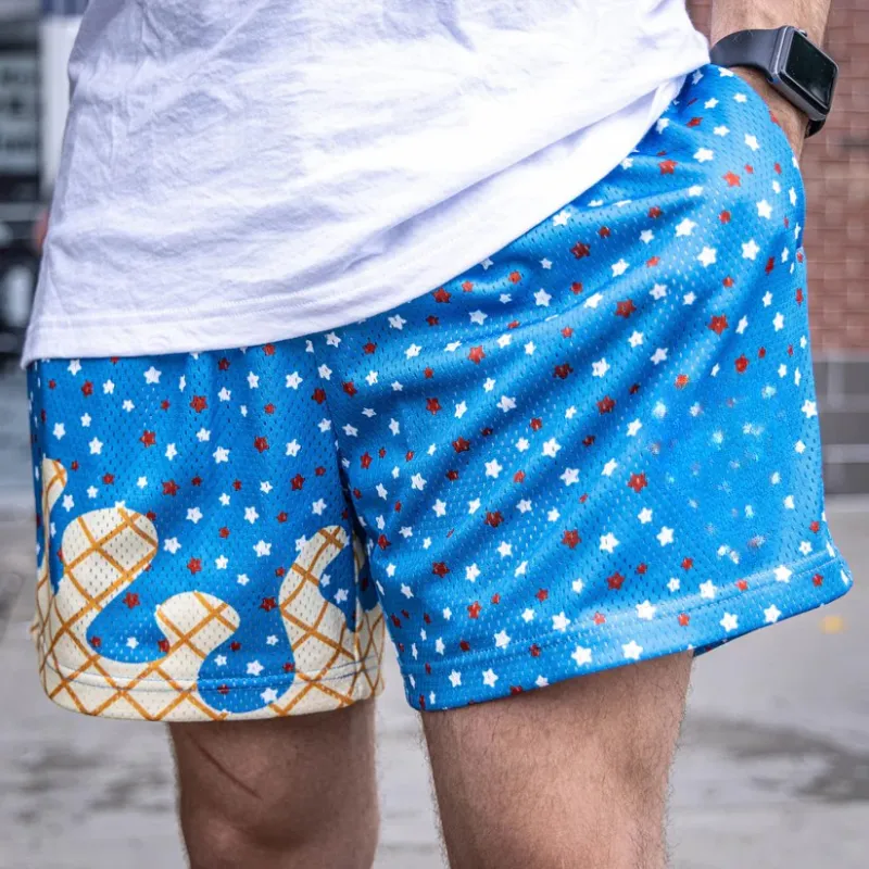 Ice Cream Printed Shorts – Fun Waffle Cone Patterned Shorts