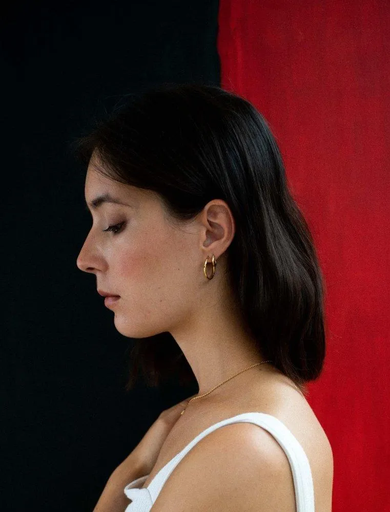 ISHKAR Lapis Lazuli Hoops in Gold