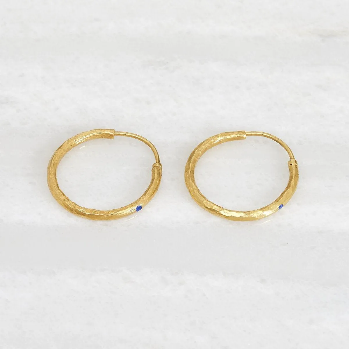 ISHKAR Lapis Lazuli Hoops in Gold