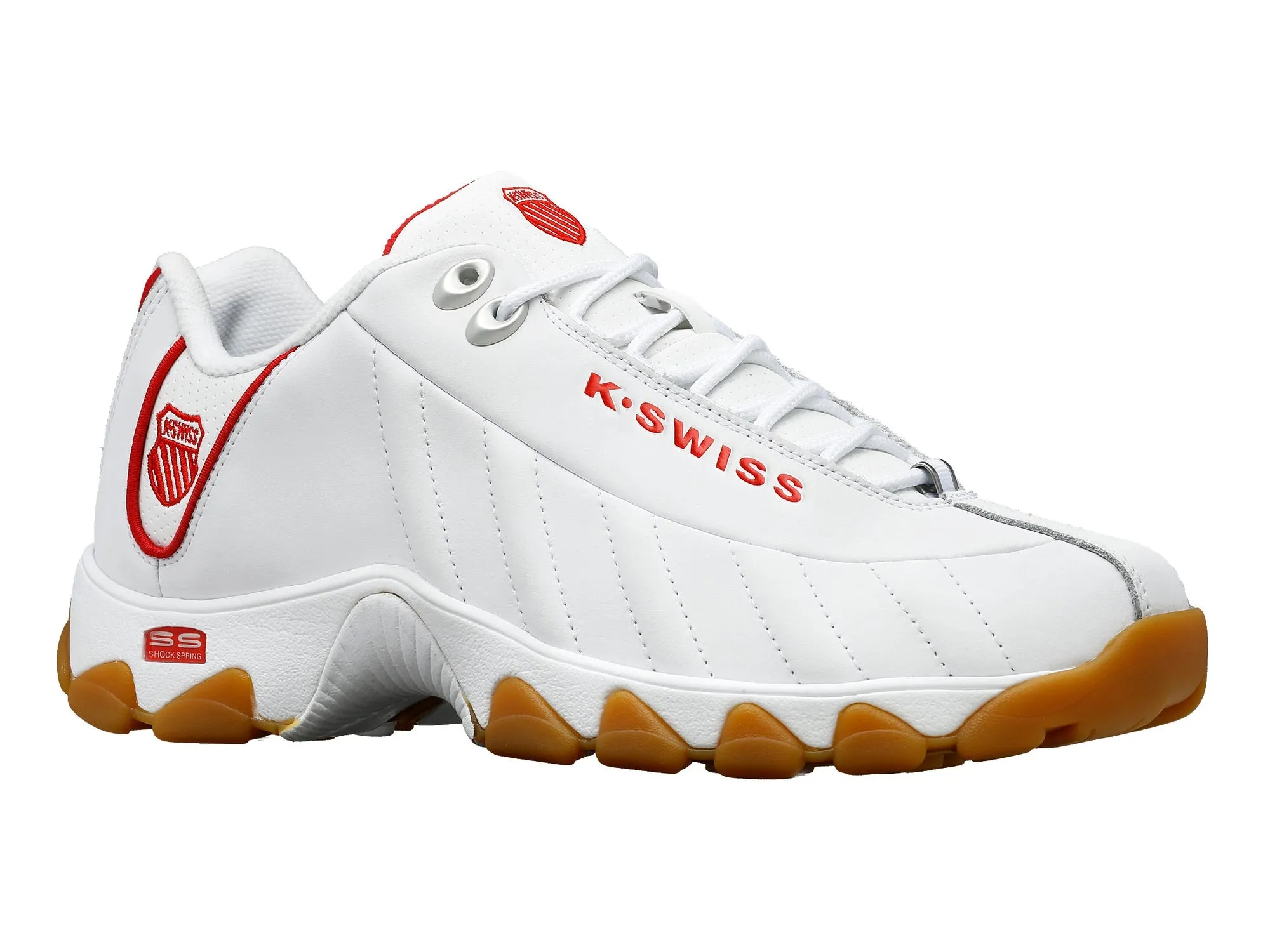 K-Swiss Men ST329 CMFCourt Shoes in White/Red/Gum