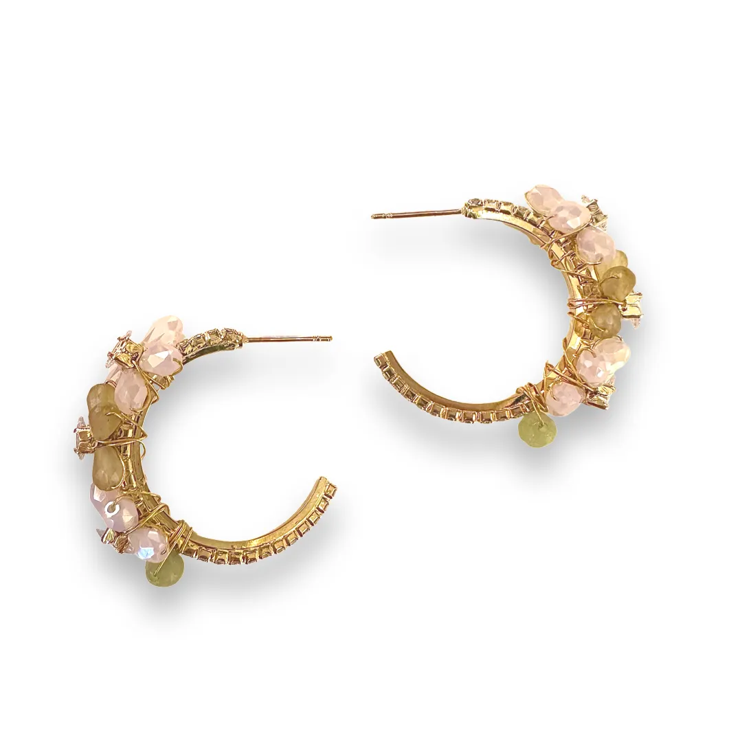Kerry Crystal Flowers Hoops
