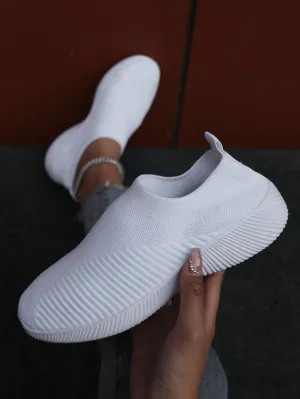 Knit Detail Slip-on Outdoor Sneakers- FD ⚡