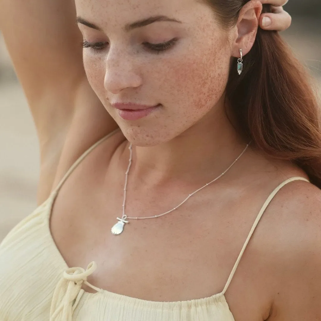 Lia Silver Labradorite Mini Hoop Earrings