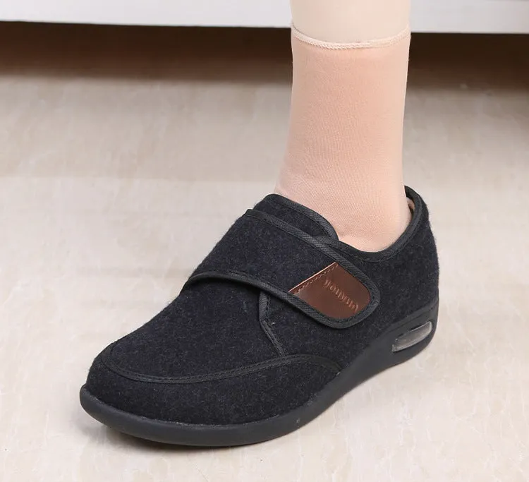Nanccy Wool Upper Adjustable Velcro Easy Wear Shoes - NW013Y