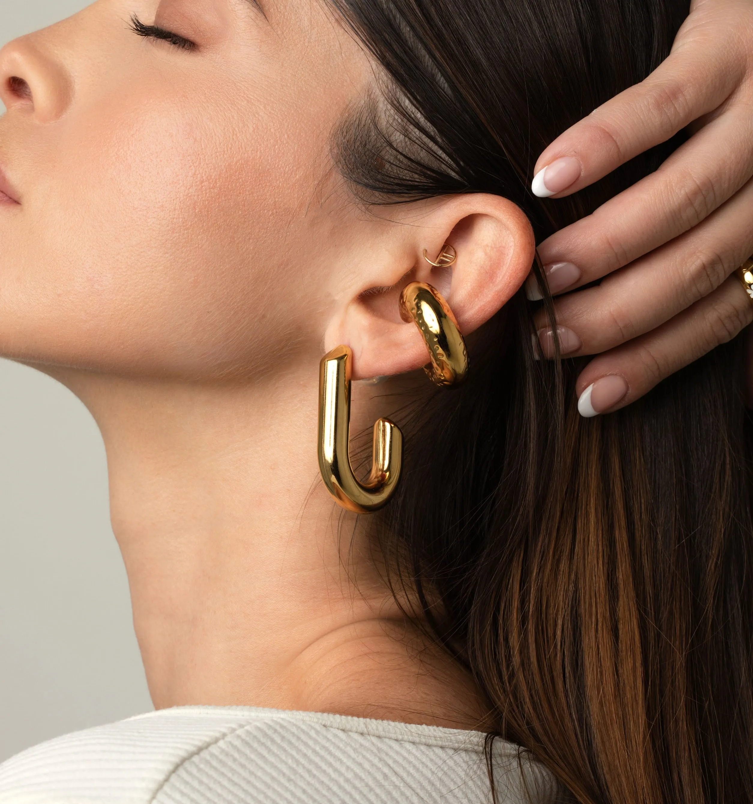 Natalia Reversible Hoop Earrings - Sphere