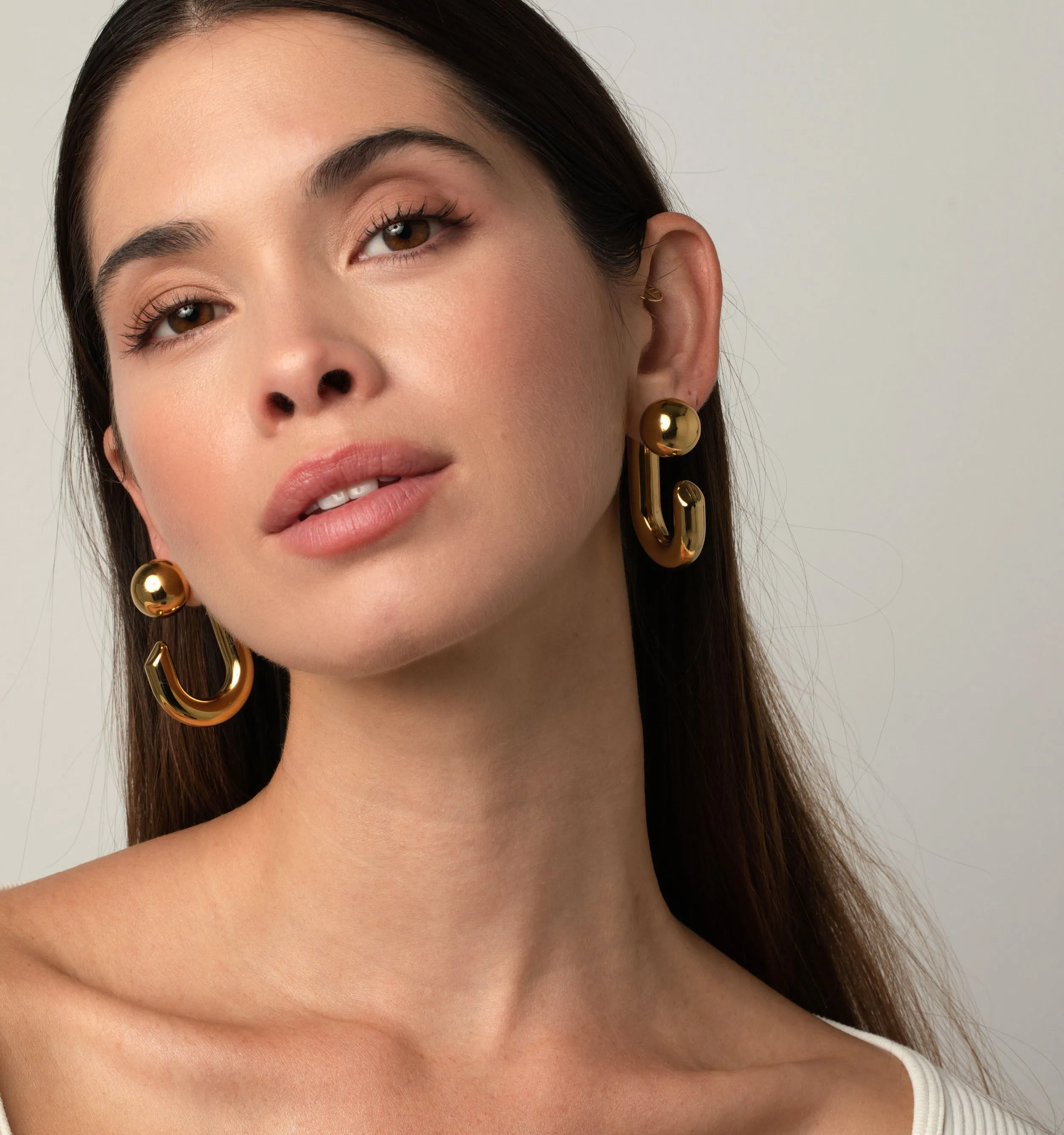 Natalia Reversible Hoop Earrings - Sphere