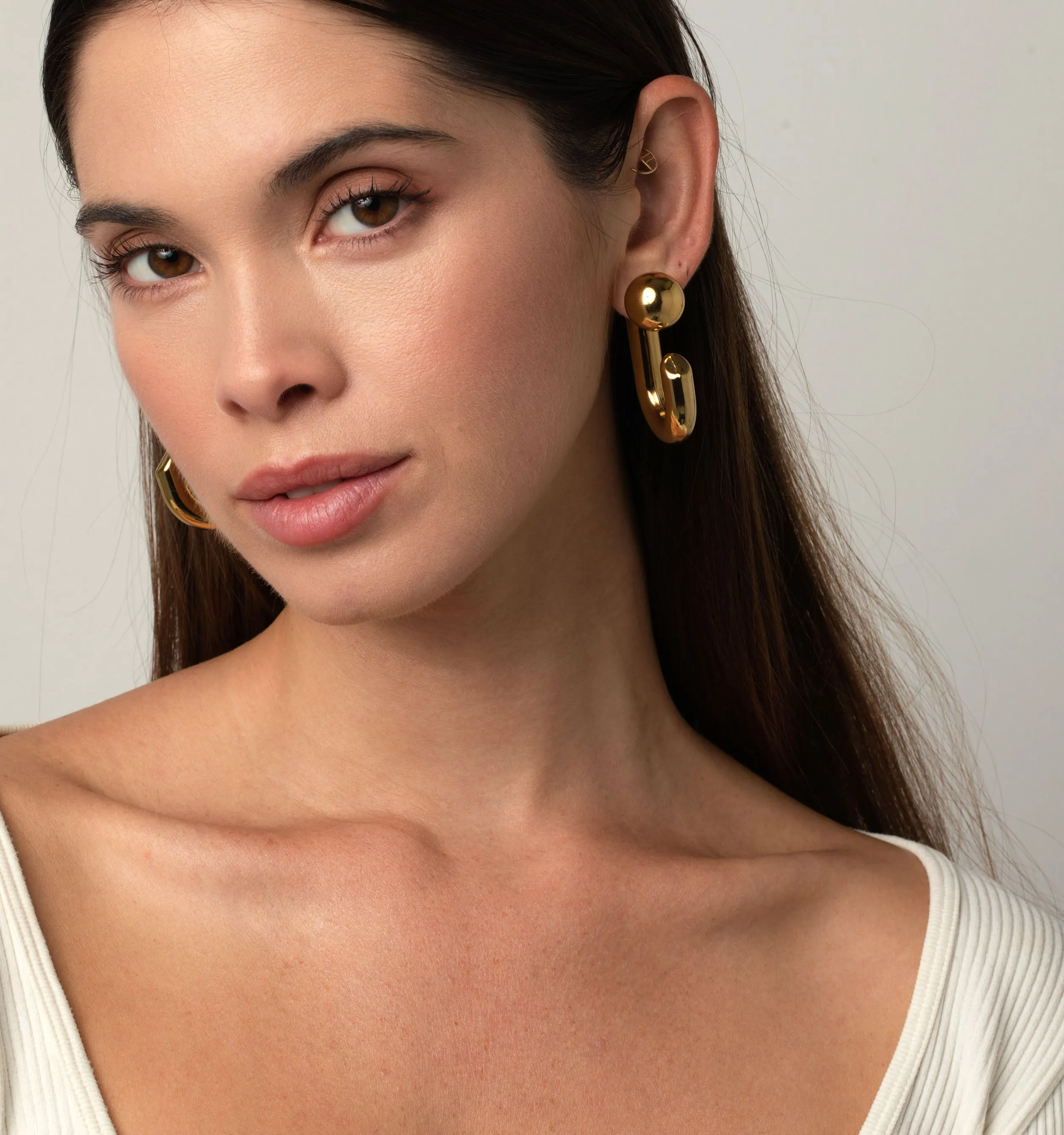 Natalia Reversible Hoop Earrings - Sphere