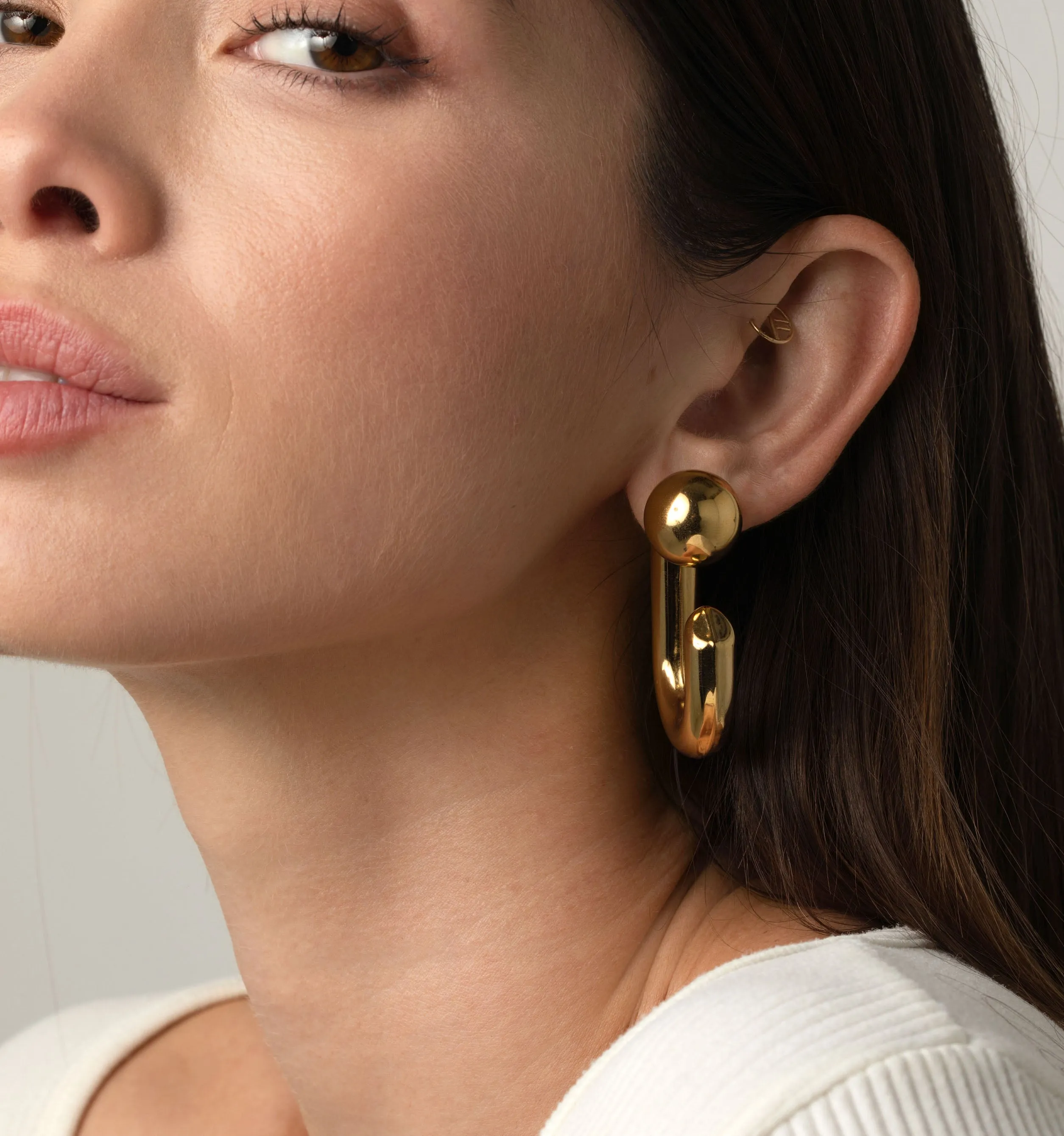 Natalia Reversible Hoop Earrings - Sphere