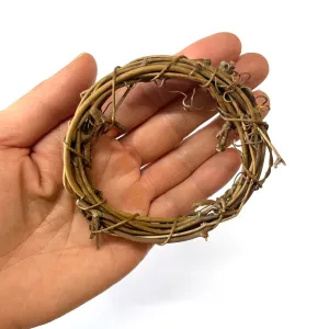Natural Mini Grapevine Christmas Wreath Hoop 3"