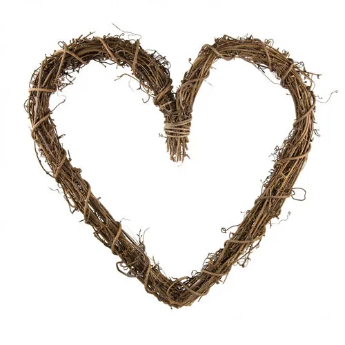 Natural Thick Grapevine Wreath Hoop Heart - 30cm Large HEART