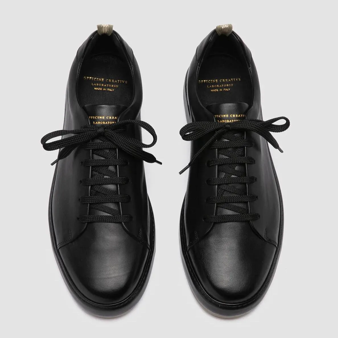 Nero Covered Leather Low Top Sneakers