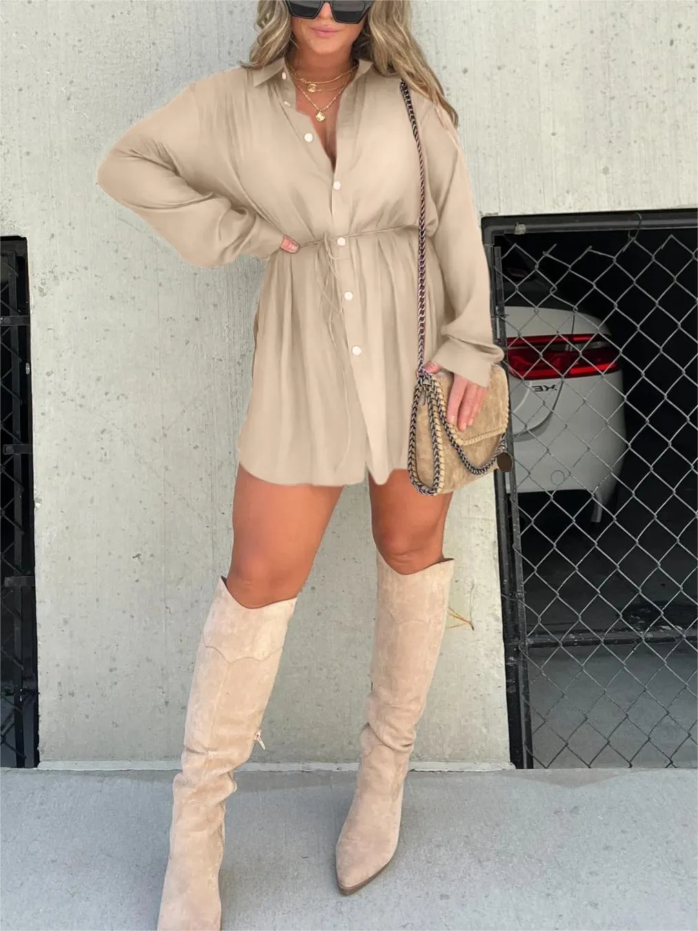 New Satin Covered Nights Romper Dress Set