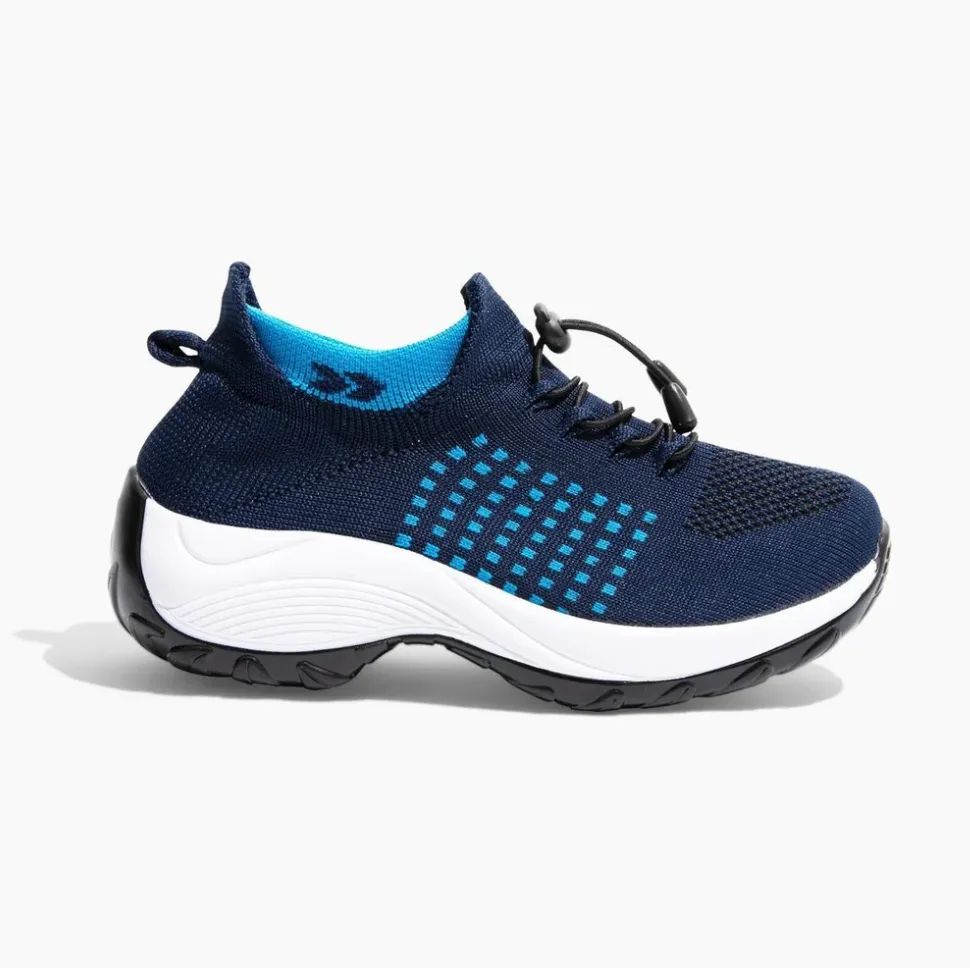 NEW Women's Ortho Stretch Cushion Shoes, White Blue, Sz 8, Retails $60