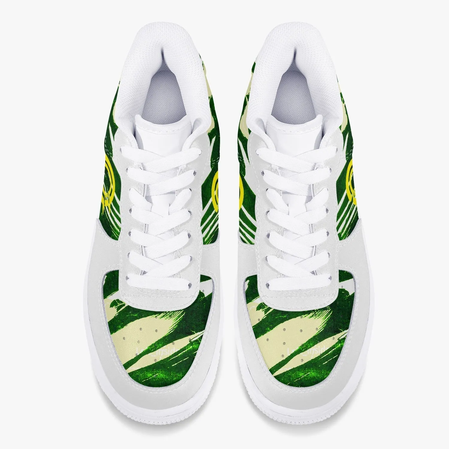 OOTAMAWAE Original Brand  Low-Top Leather Sports Sneakers AIR Green Yellow Cloud