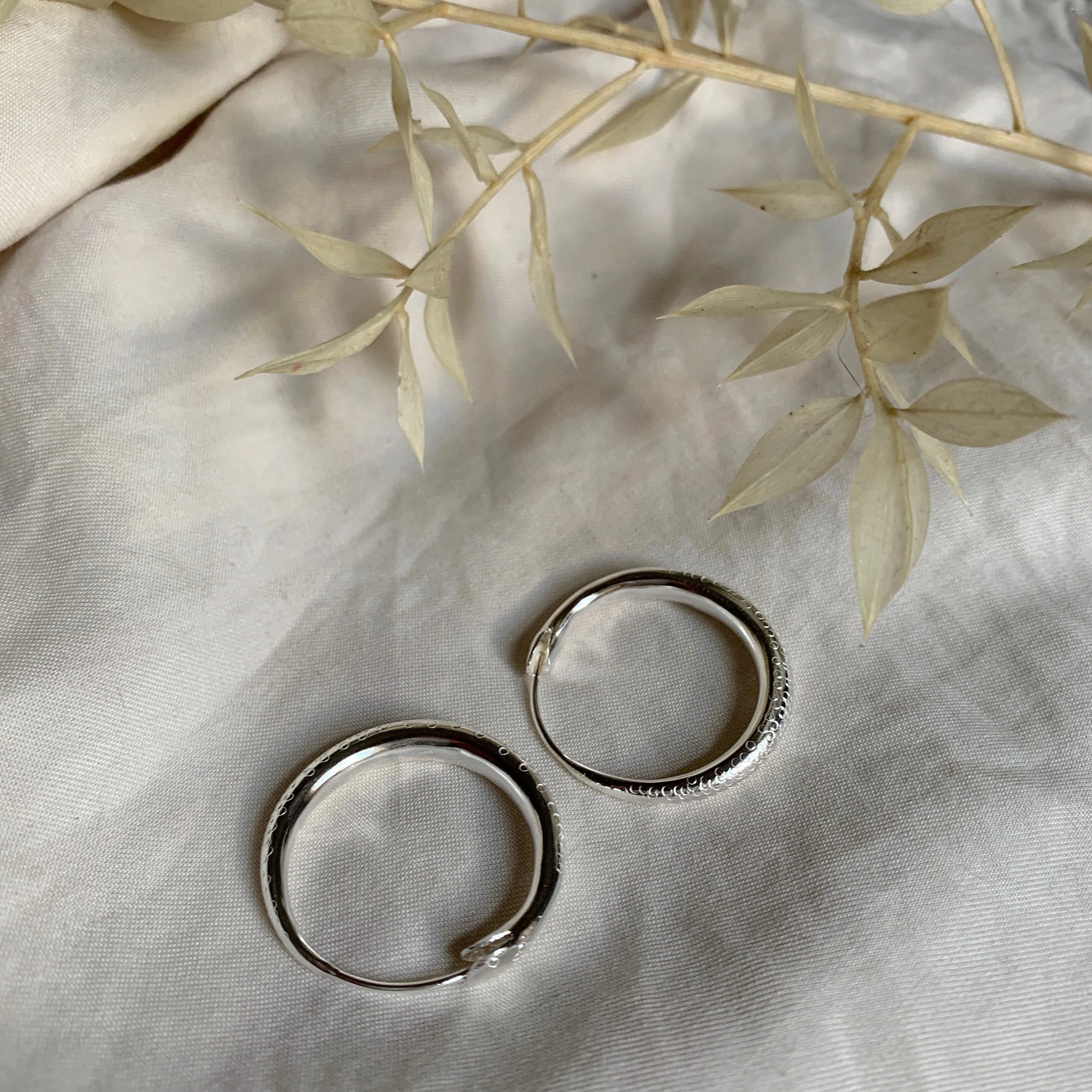 Ouroboros Sterling Silver Hoops