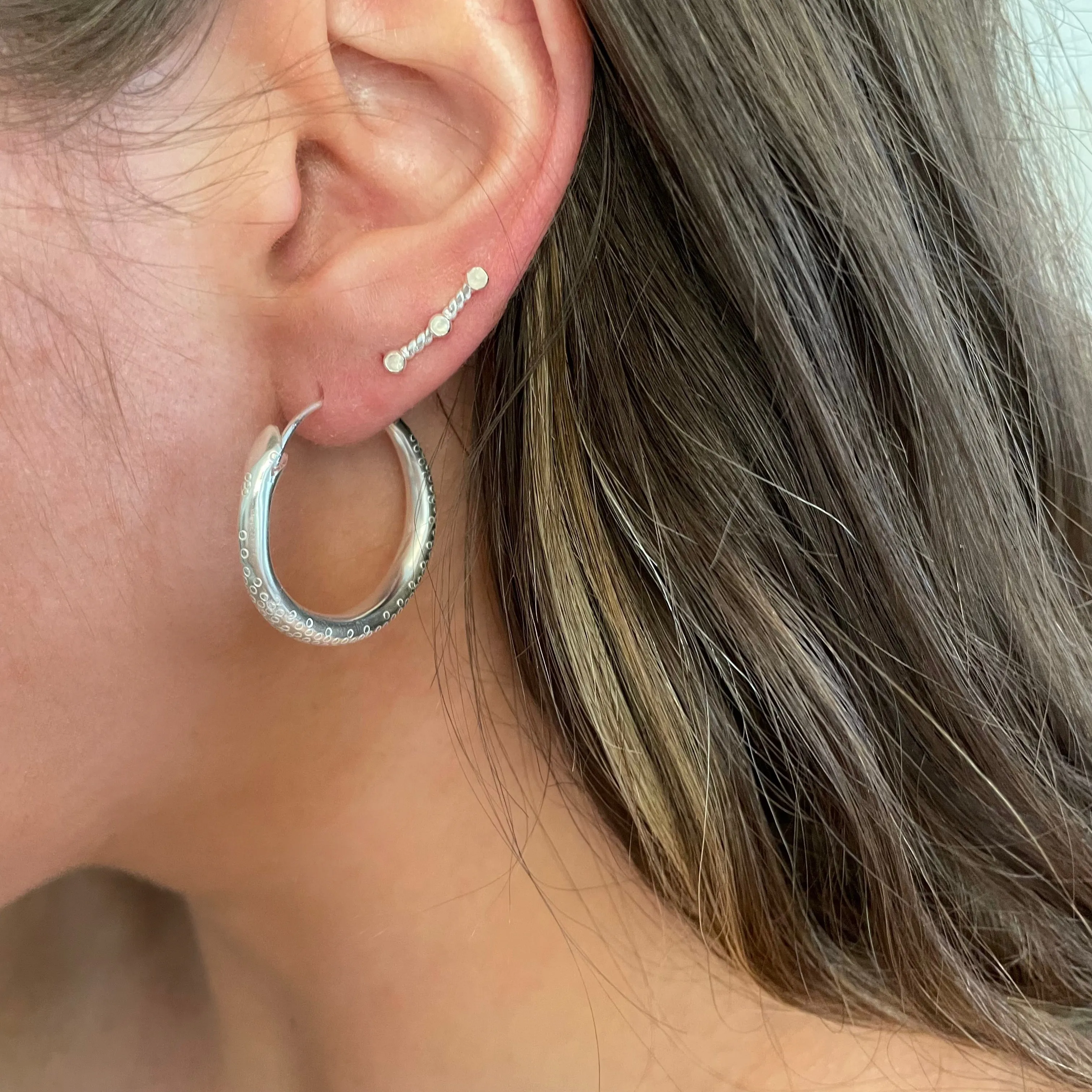 Ouroboros Sterling Silver Hoops