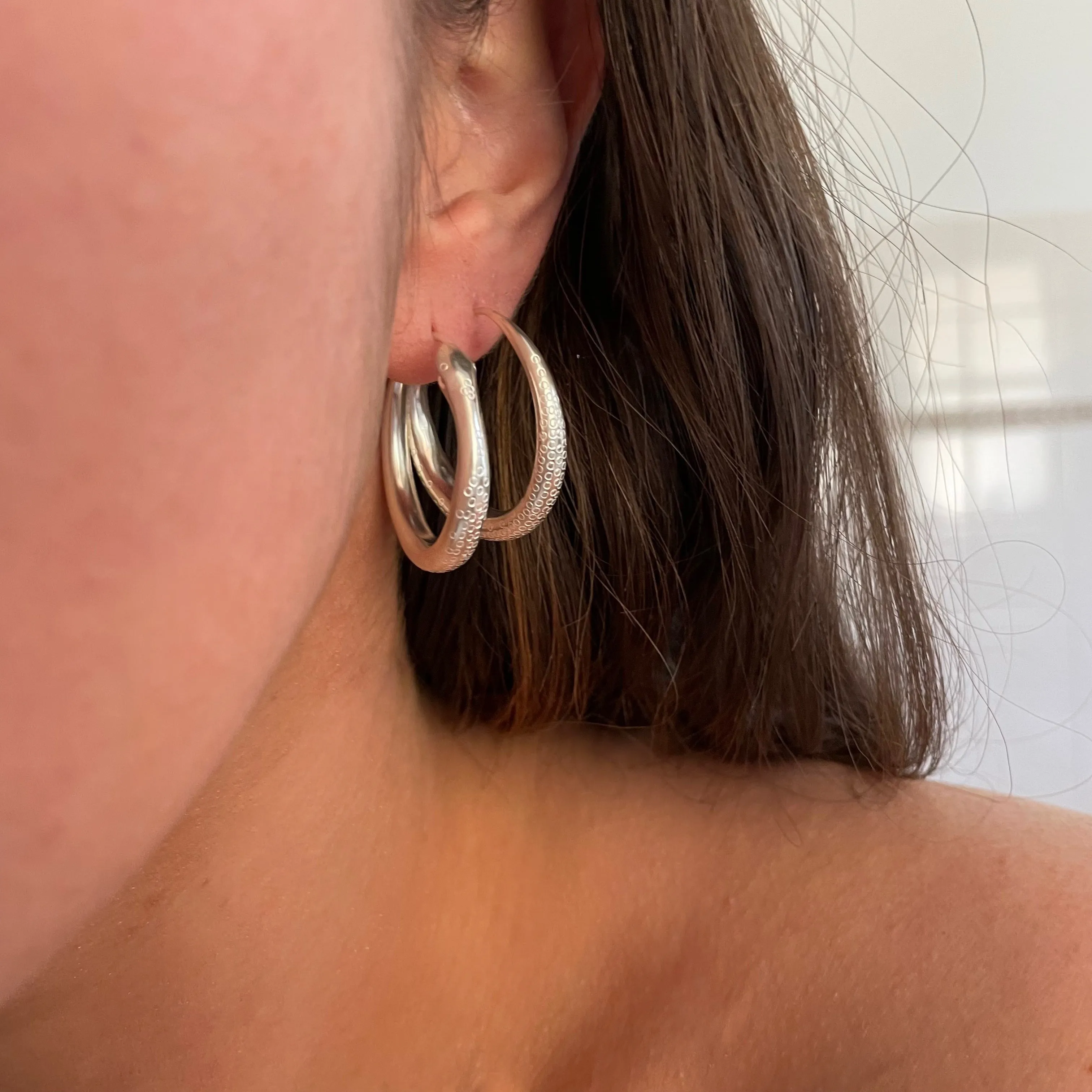 Ouroboros Sterling Silver Hoops