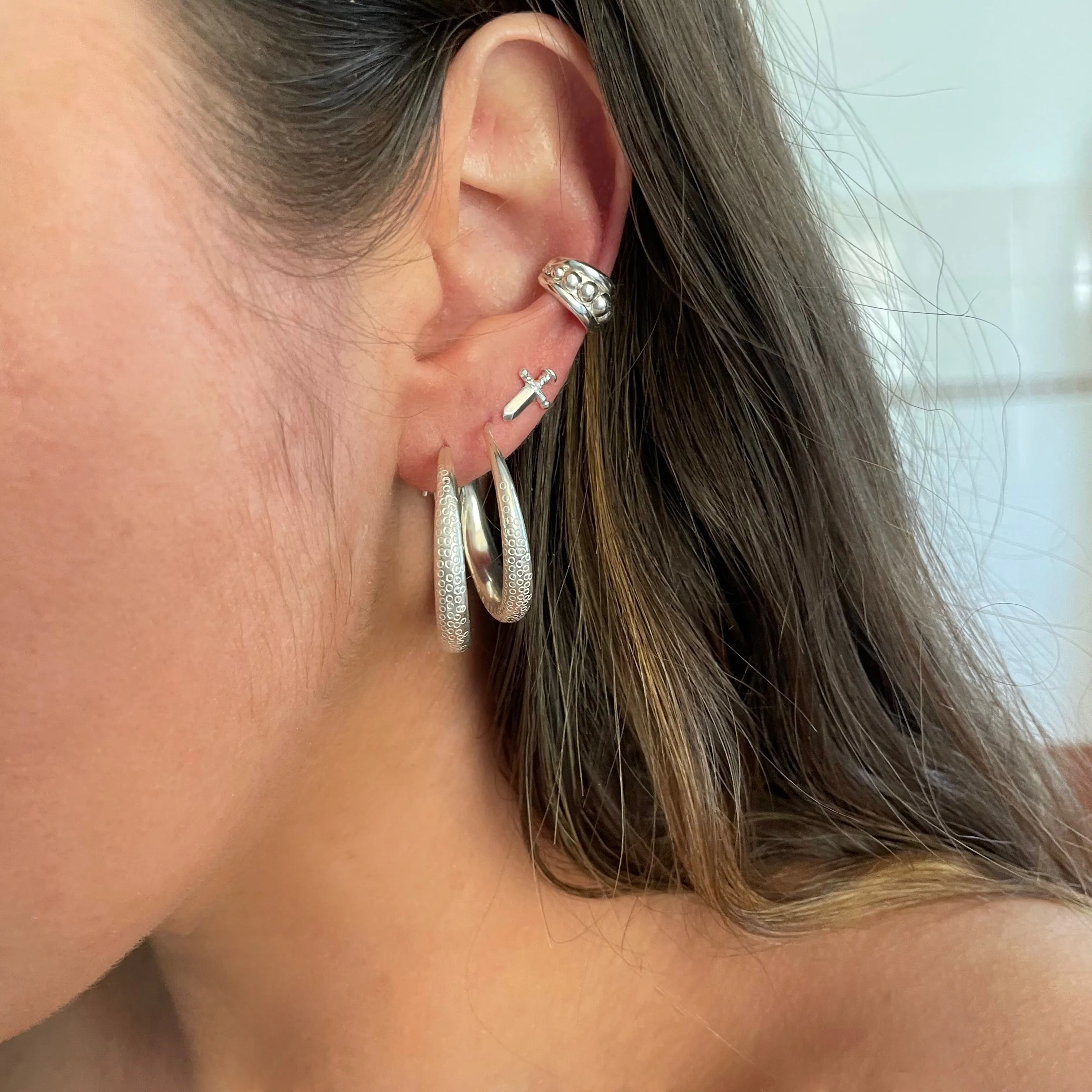 Ouroboros Sterling Silver Hoops