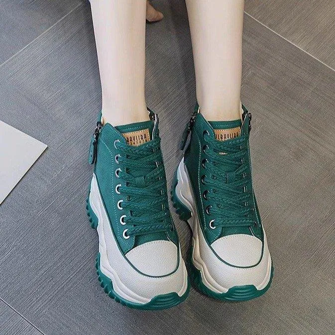 Outdoor Non-slip Leather Chunky Sneakers
