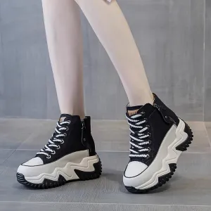 Outdoor Non-slip Leather Chunky Sneakers