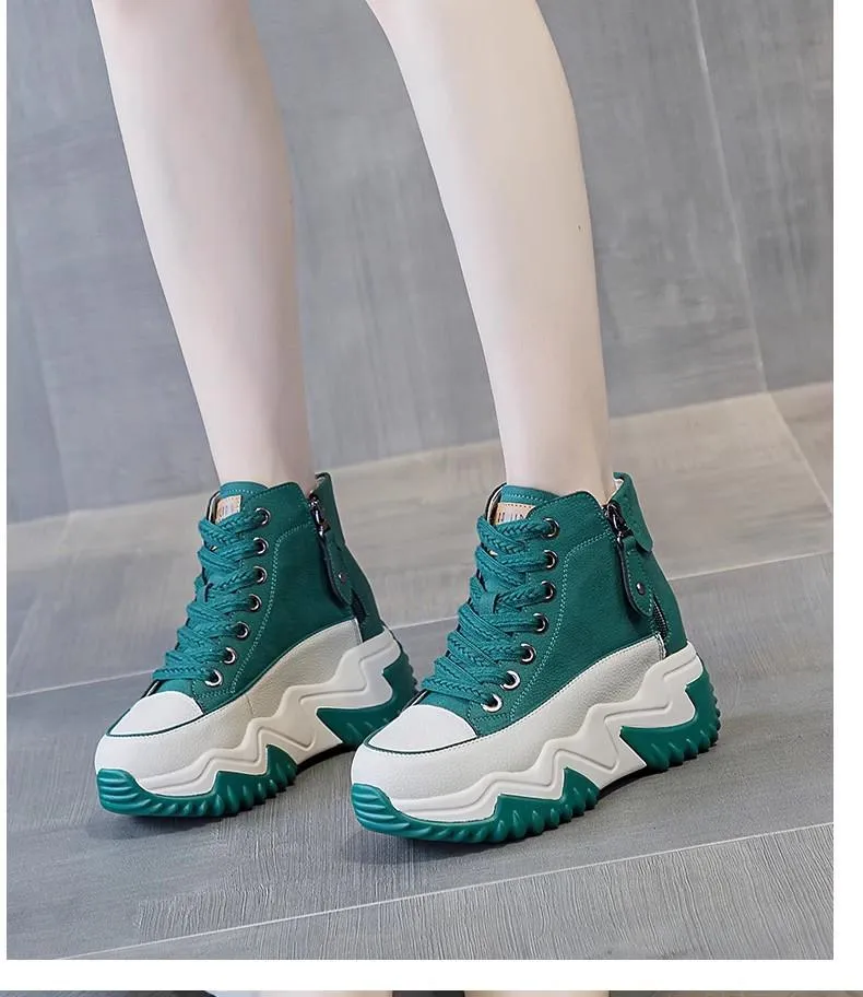 Outdoor Non-slip Leather Chunky Sneakers