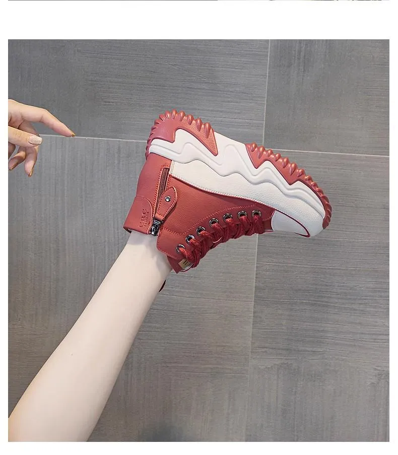 Outdoor Non-slip Leather Chunky Sneakers