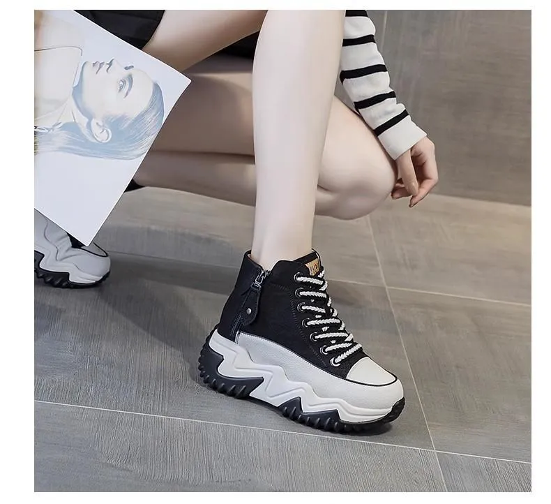 Outdoor Non-slip Leather Chunky Sneakers
