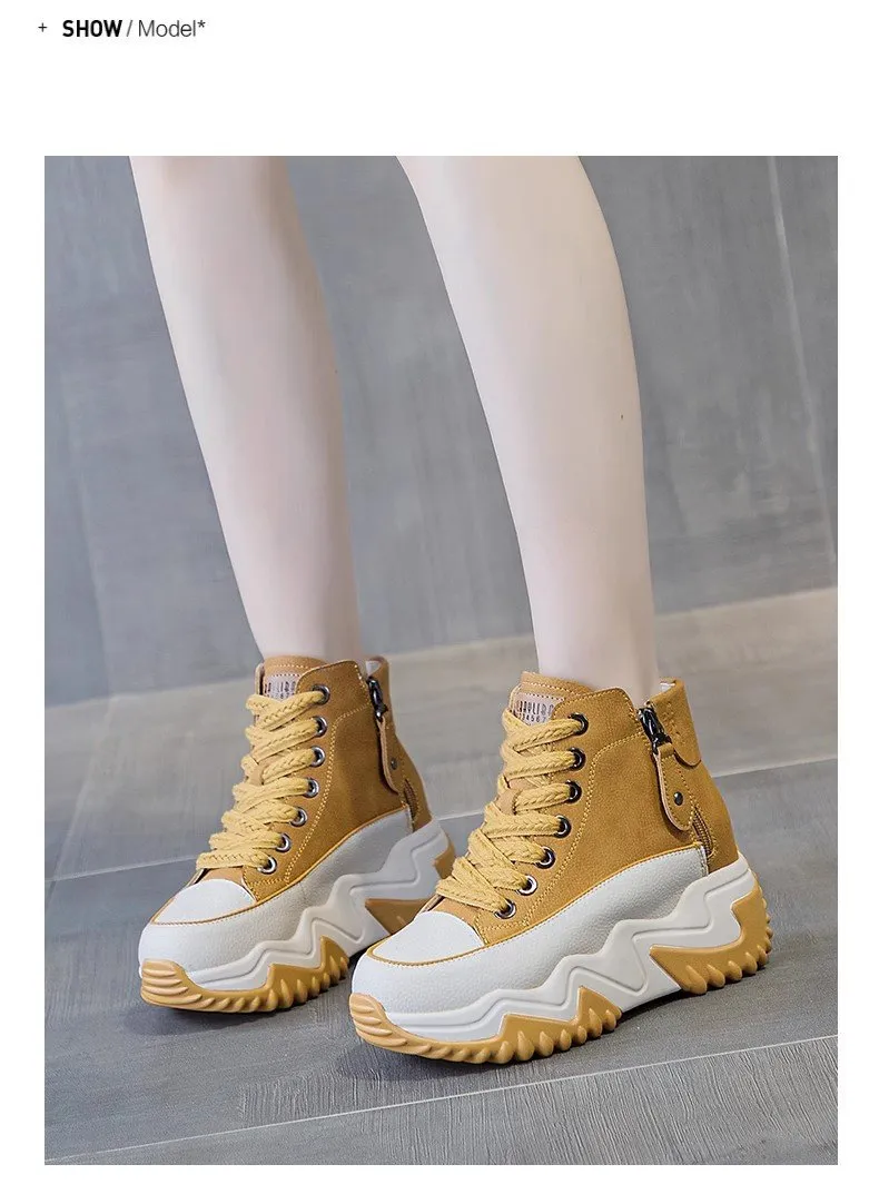 Outdoor Non-slip Leather Chunky Sneakers