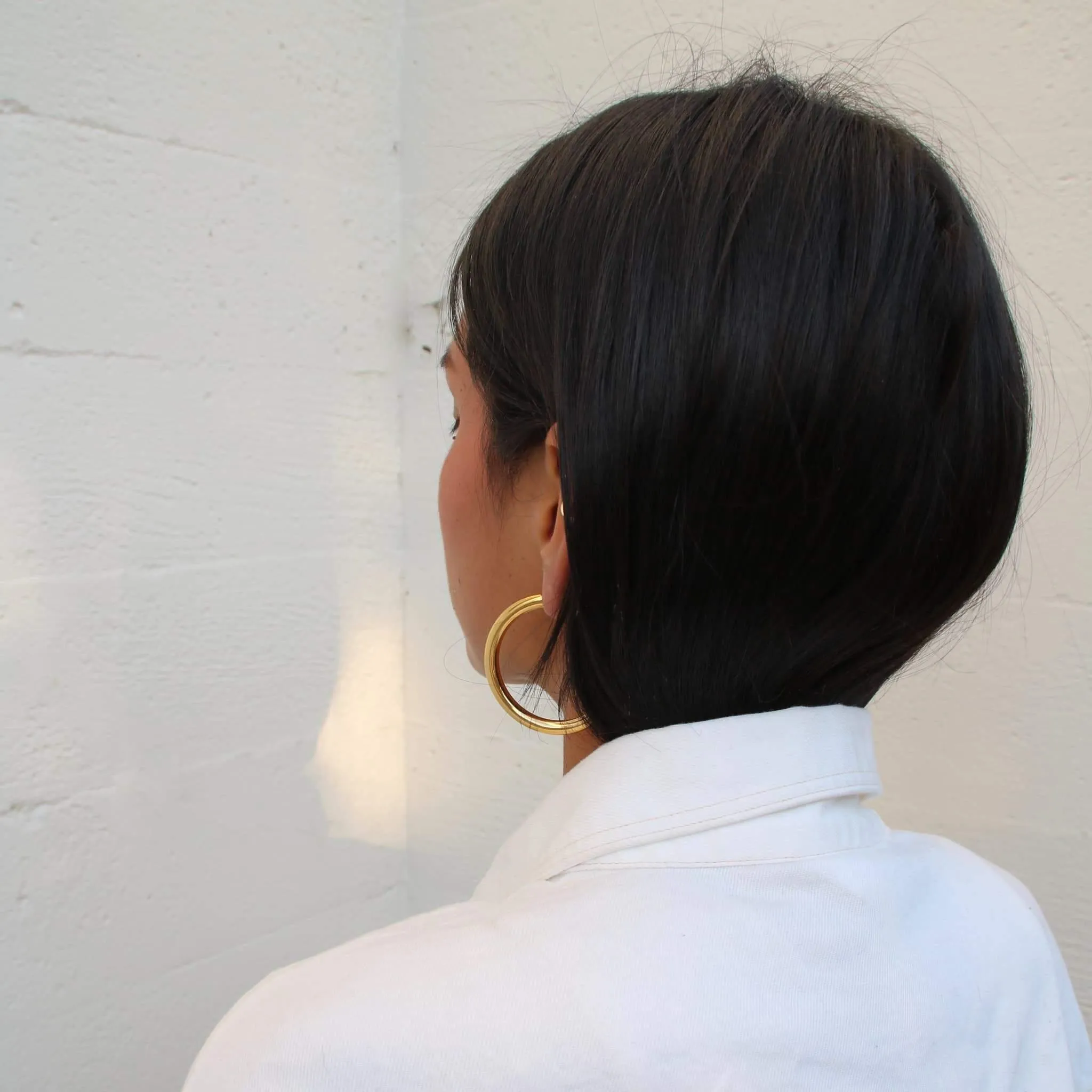 Oversized Gold Tube Hoops