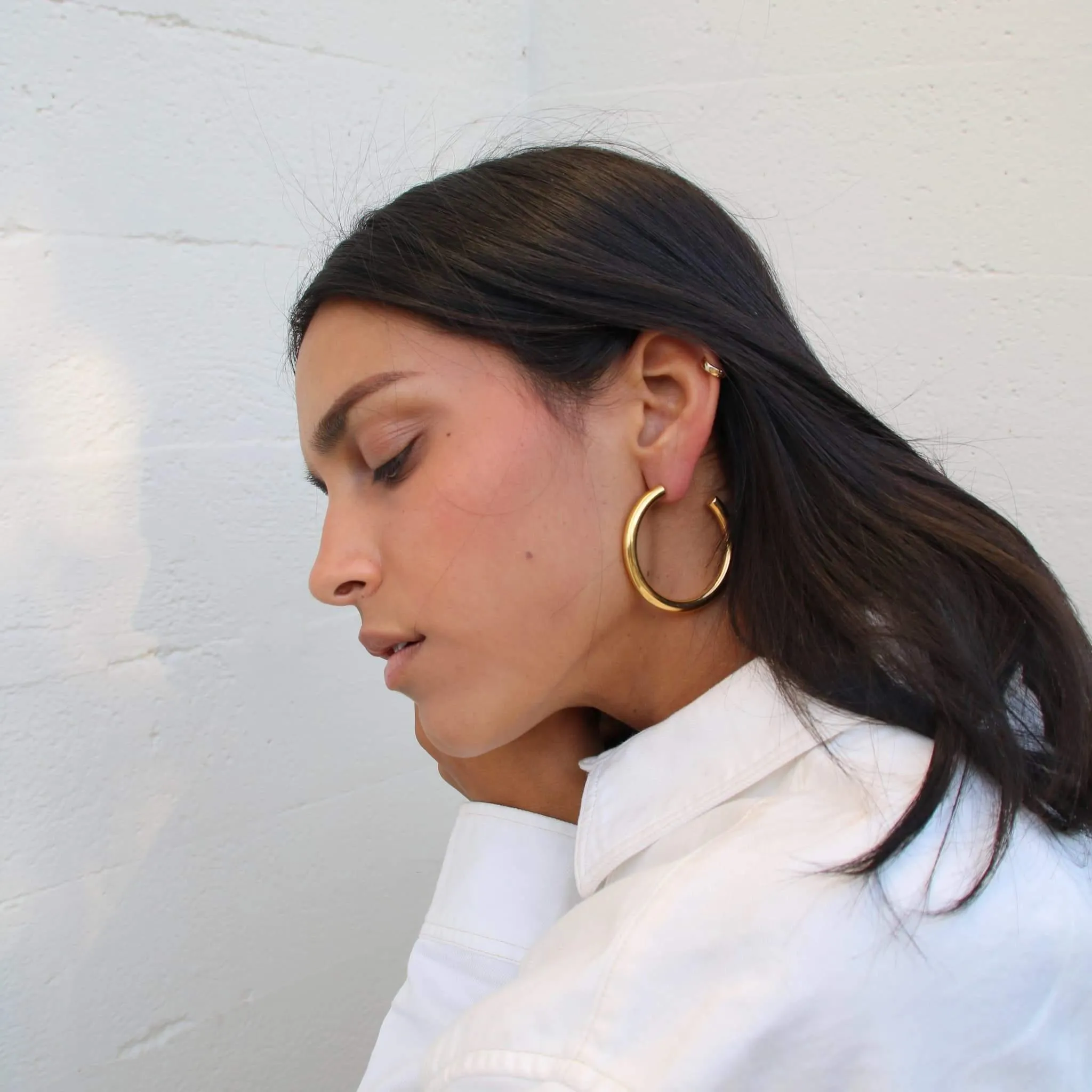 Oversized Gold Tube Hoops